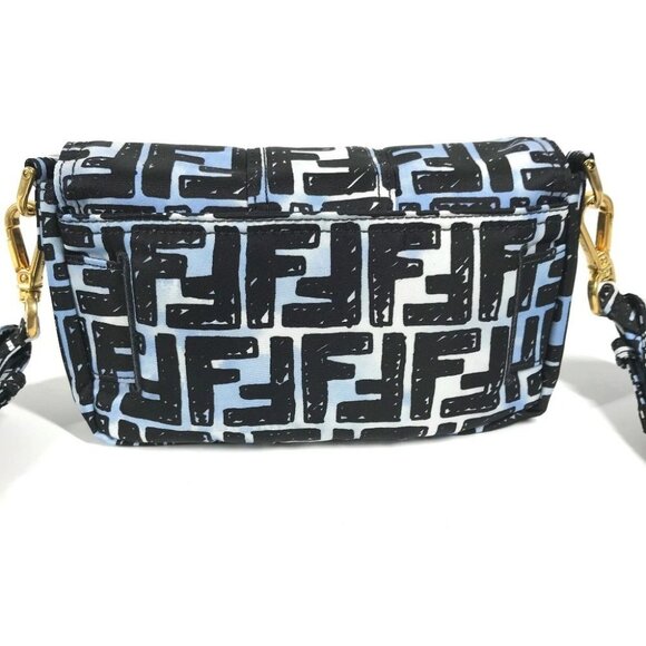 FENDI 8BR784 Joshua Vides Collab Zucca Baguette Mini 2WAY Shoulder Bag Unused - Picture 5 of 16